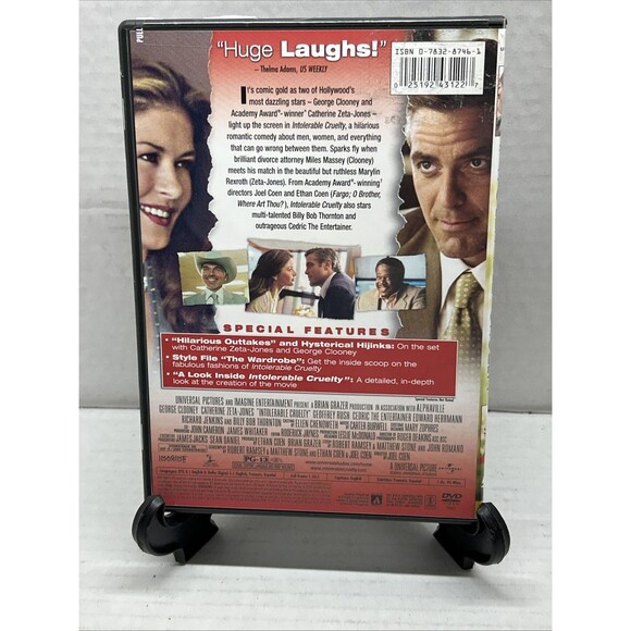 Intolerable Cruelty (DVD) Full Screen, PG-13, Universal Pictures, Region 1 - Picture 2 of 3